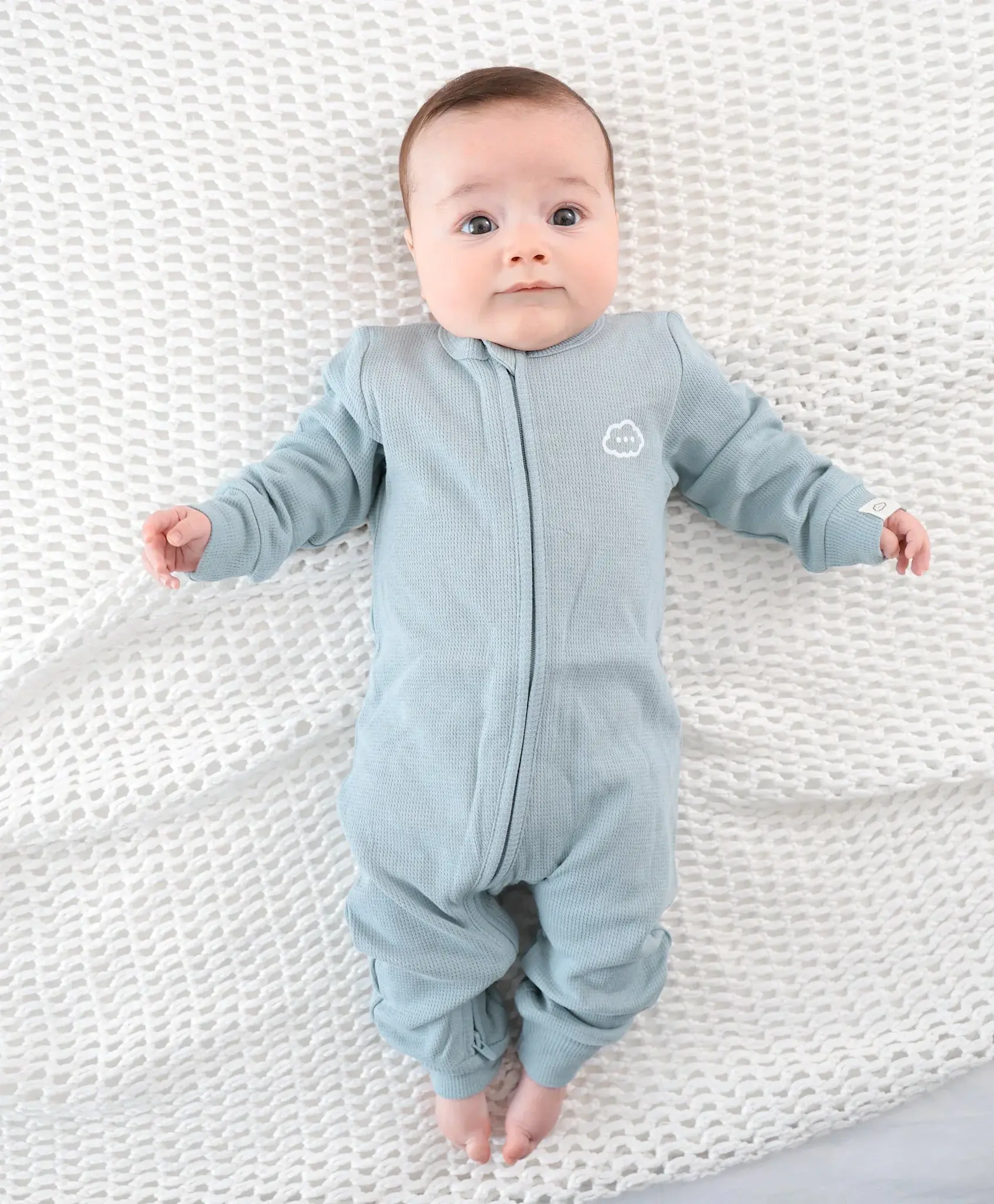 Lummi in Colour Lummi in Colour Organic Cotton Organic Cotton Waffle Growsuit - Dusk Blue