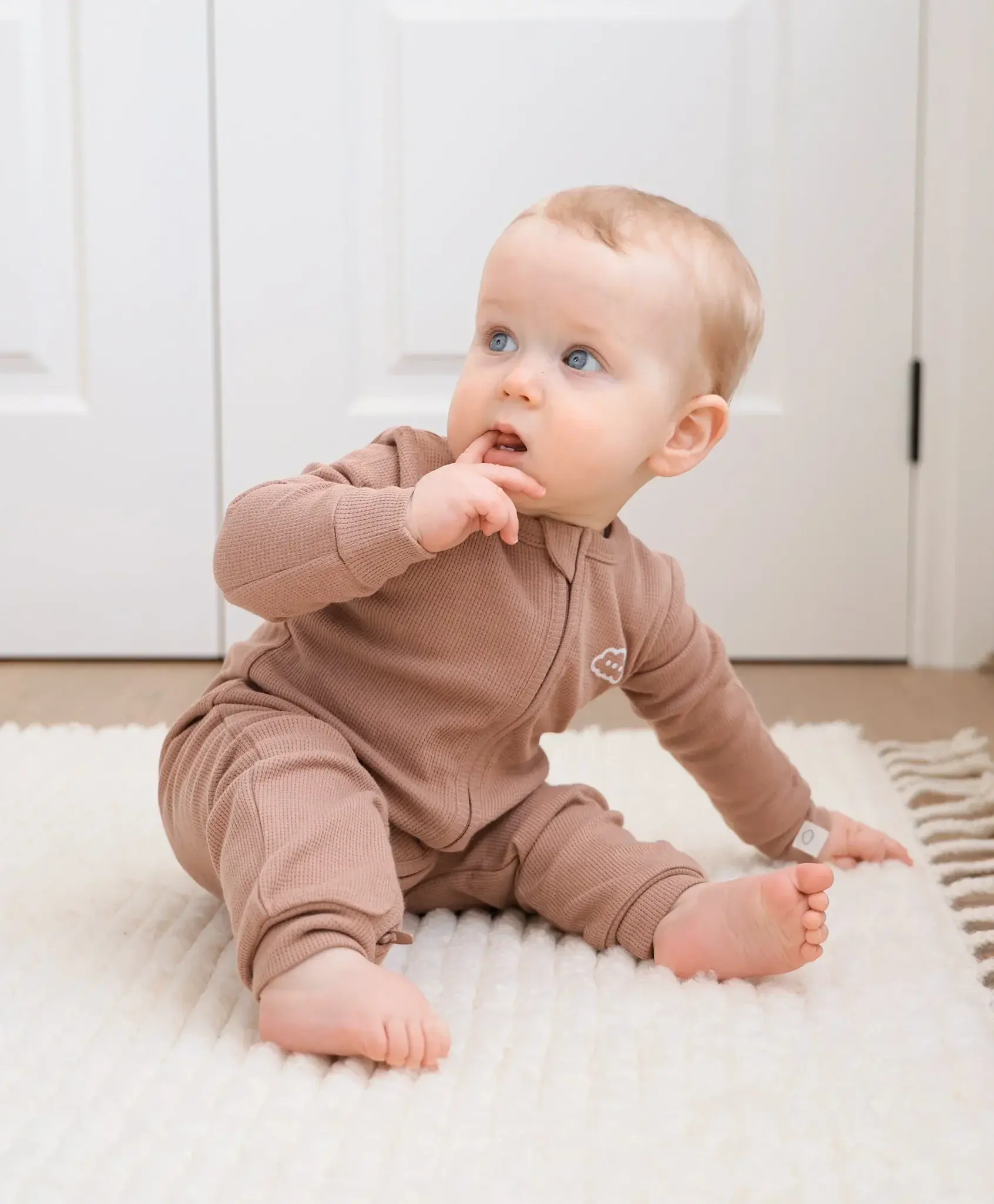 Lummi in Colour Lummi in Colour Organic Cotton Organic Cotton Waffle Growsuit - Mocha
