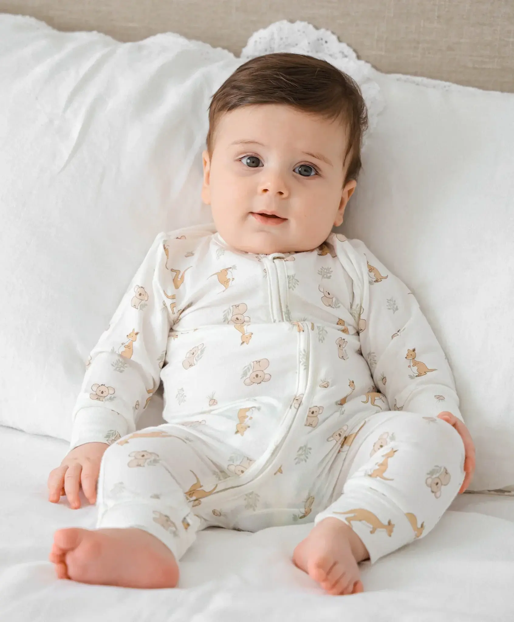 Lummi in Colour Lummi in Colour Bamboo Growsuit - Kangaroo & Koala