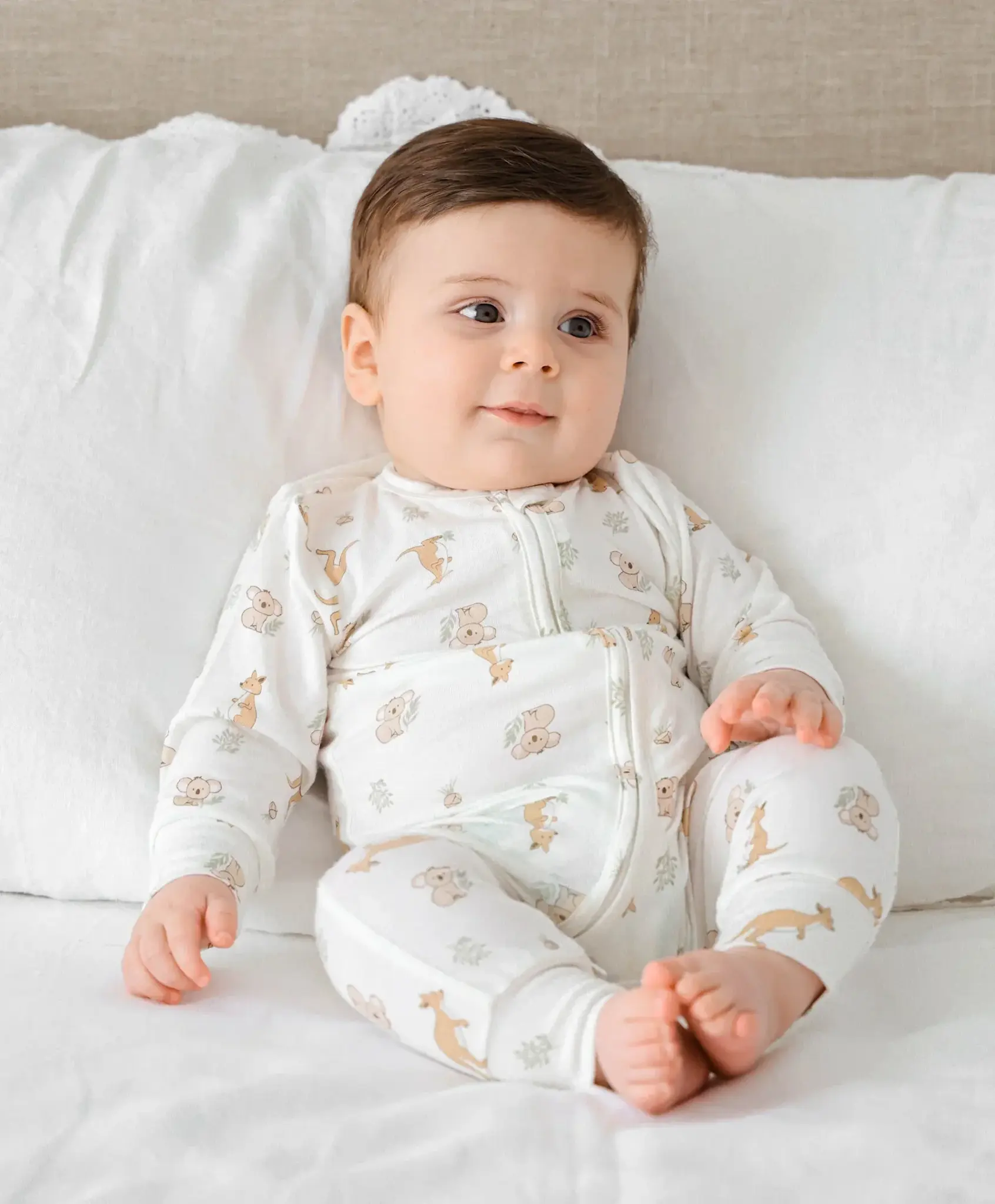 Lummi in Colour Lummi in Colour Bamboo Growsuit - Kangaroo & Koala