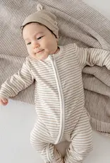 Lummi in Colour Lummi in Colour Organic Cotton Zip Growsuit - Oat Stripes
