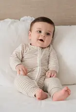Lummi in Colour Lummi in Colour Organic Cotton Zip Growsuit - Oat Stripes