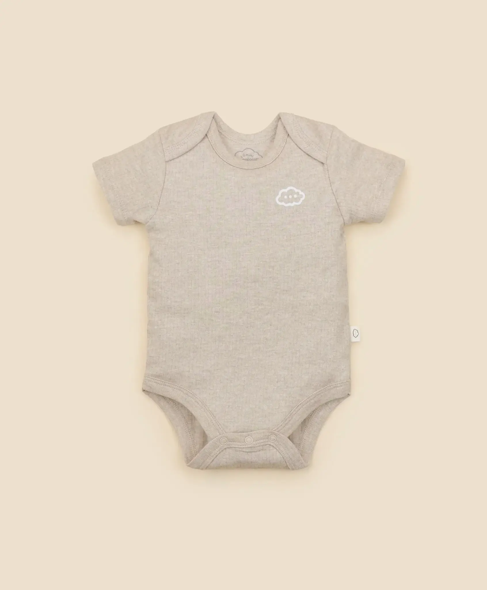 Lummi in Colour Lummi in Colour Organic Cotton Short Sleeve Bodysuit - Heather Oat