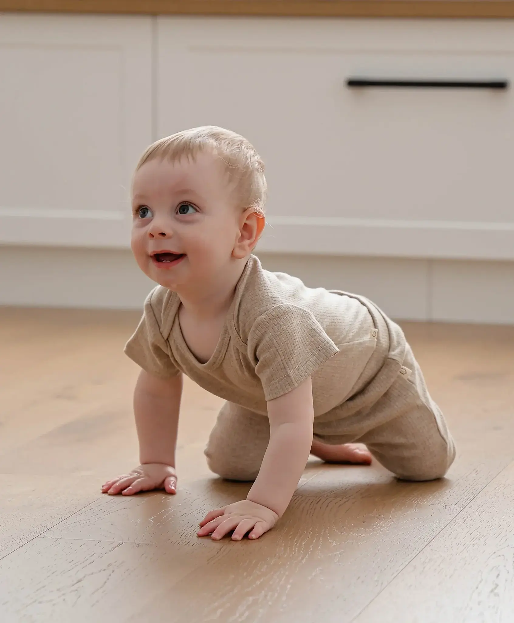 Lummi in Colour Lummi in Colour Organic Cotton Short Sleeve Bodysuit - Heather Oat