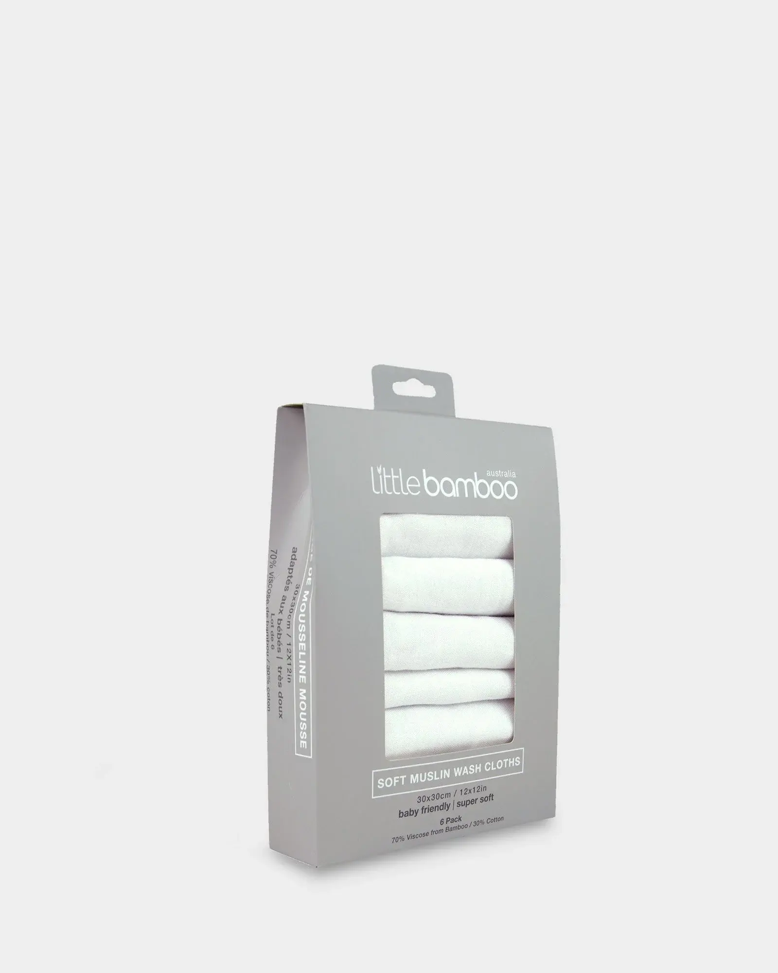 Little Bamboo Little Bamboo Muslin Washers 6Pk