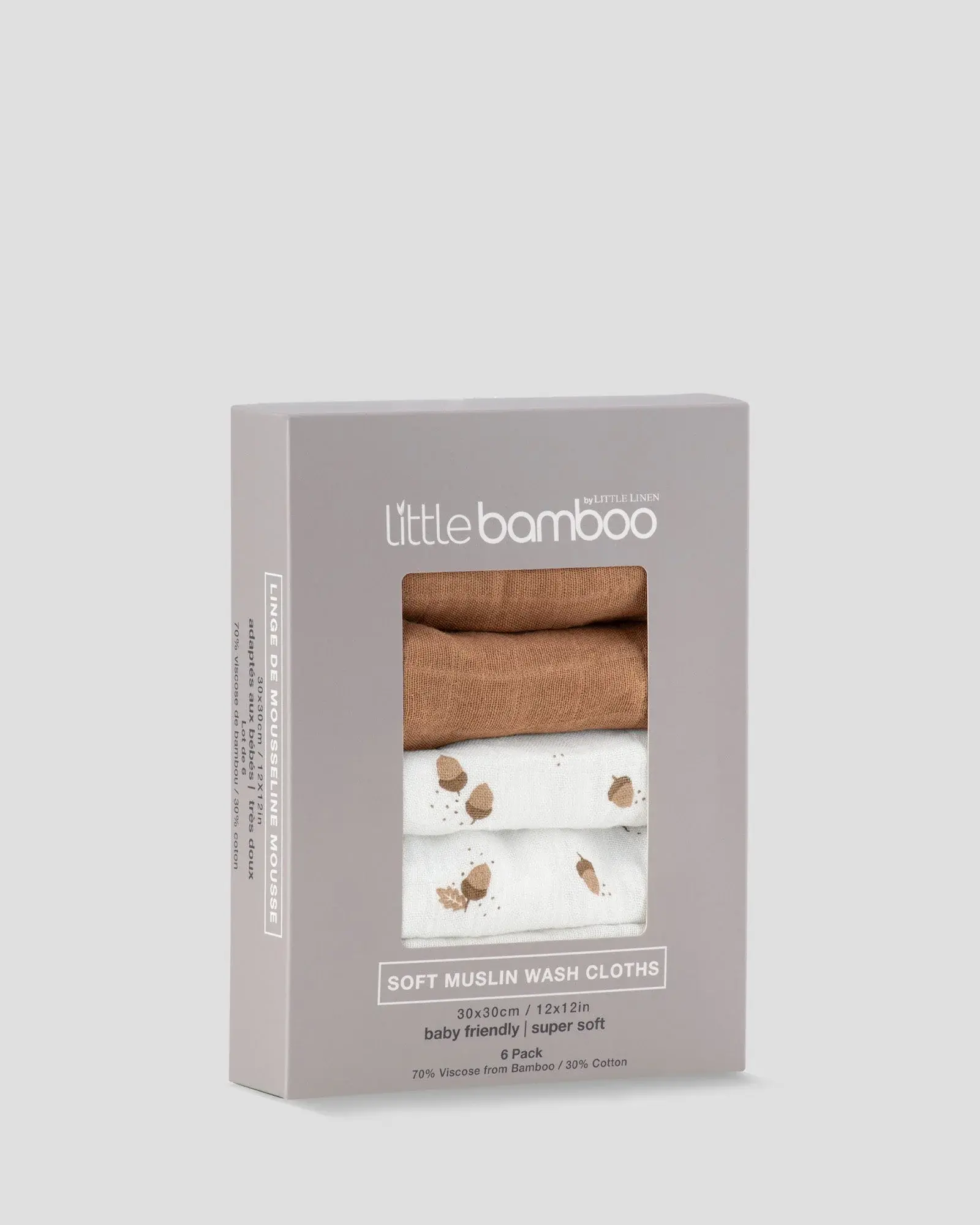 Little Bamboo Little Bamboo Muslin Washers 6Pk