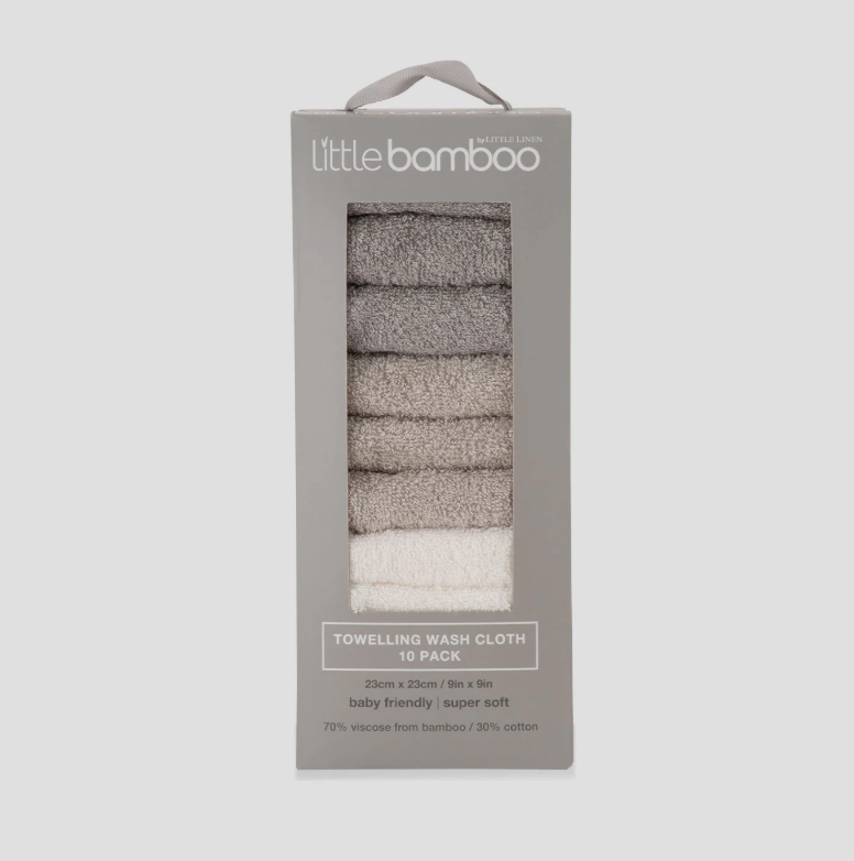 Little Bamboo Little Bamboo Towelling Washer 10PK