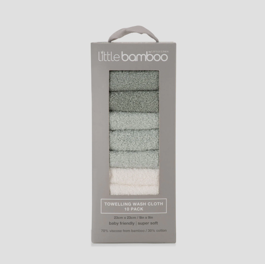Little Bamboo Little Bamboo Towelling Washer 10PK