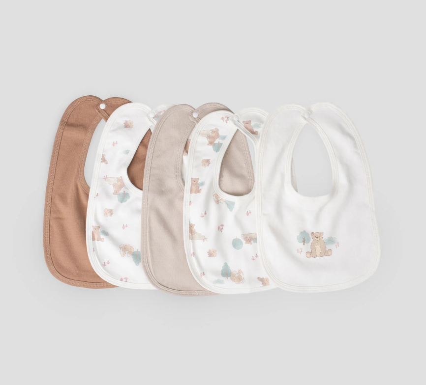 Little Linen Little Linen Jersey Bib 5PK