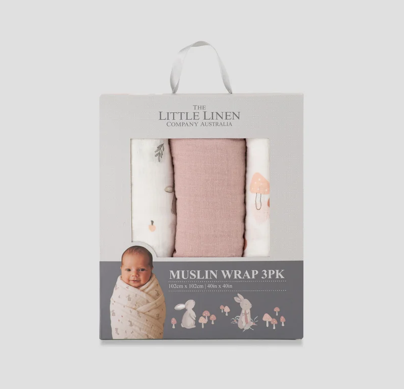 Little Linen Little Linen Muslin Wraps 3PK
