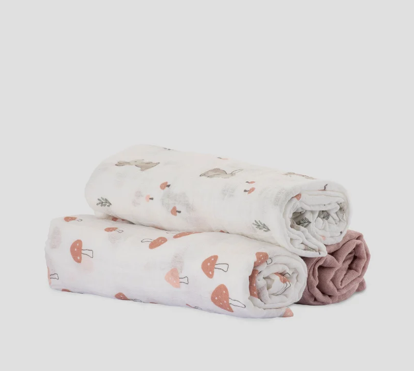 Little Linen Little Linen Muslin Wraps 3PK