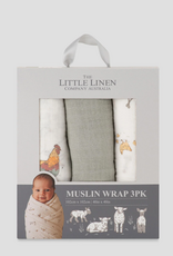 Little Linen Little Linen Muslin Wraps 3PK