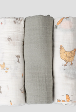 Little Linen Little Linen Muslin Wraps 3PK