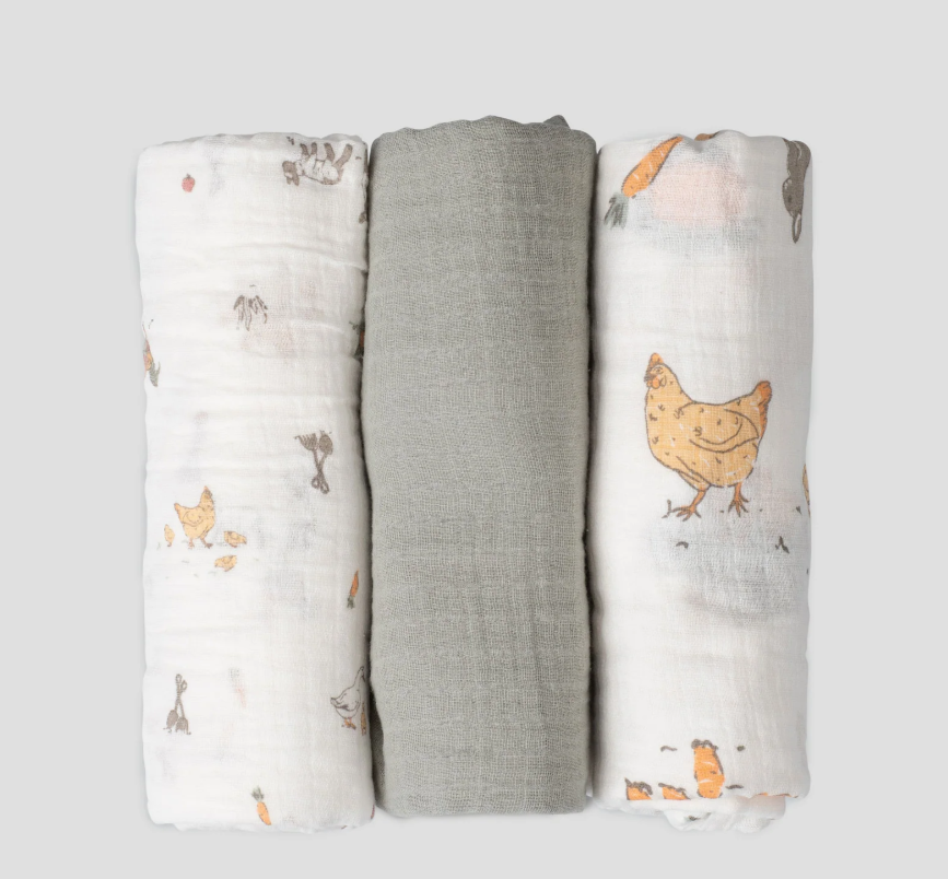 Little Linen Little Linen Muslin Wraps 3PK