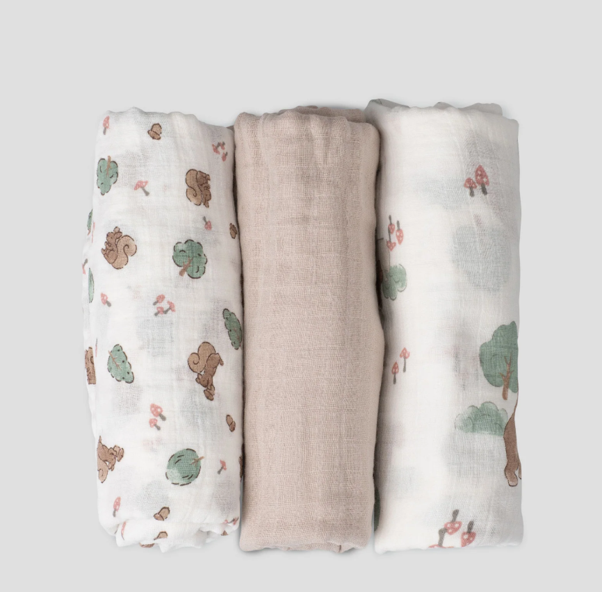 Little Linen Little Linen Muslin Wraps 3PK
