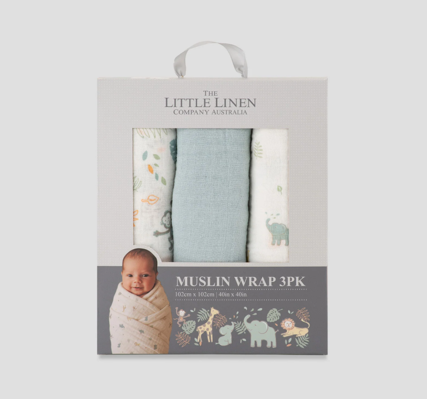 Little Linen Little Linen Muslin Wraps 3PK