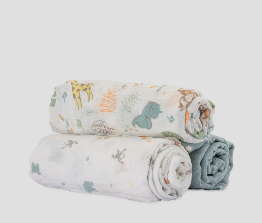 Little Linen Little Linen Muslin Wraps 3PK