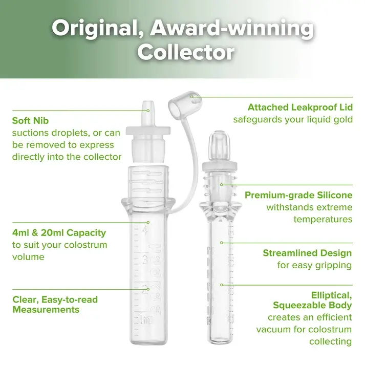 Haakaa Haakaa Silicone Colostrum Collector Sets (pre-sterilised) 6 x 4ml Collectors + 1 x 30ml Feeding Cup