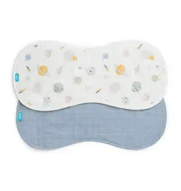 Love To Dream Love to Dream Burp Cloth 2 Pack Mist Blue Rocket