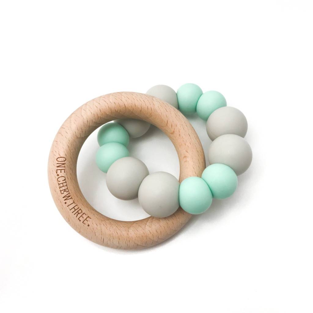 OneChewThree OneChewThree Duo Silicone and Beech Wood Teether