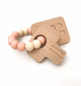 OneChewThree OneChewThree Keys Silicone and Beech Wood Teether