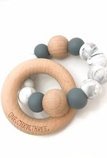OneChewThree OneChewThree Single Silicone Beech Wood Teether