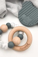 OneChewThree OneChewThree Single Silicone Beech Wood Teether