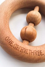 OneChewThree OneChewThree Natural Beech Wood Rattle Teether