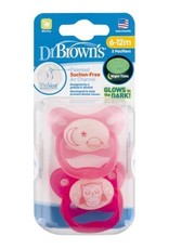 Dr Browns Dr Brown's PreVent Glow in the Dark Pacifier - Stage 2 (2Pack)