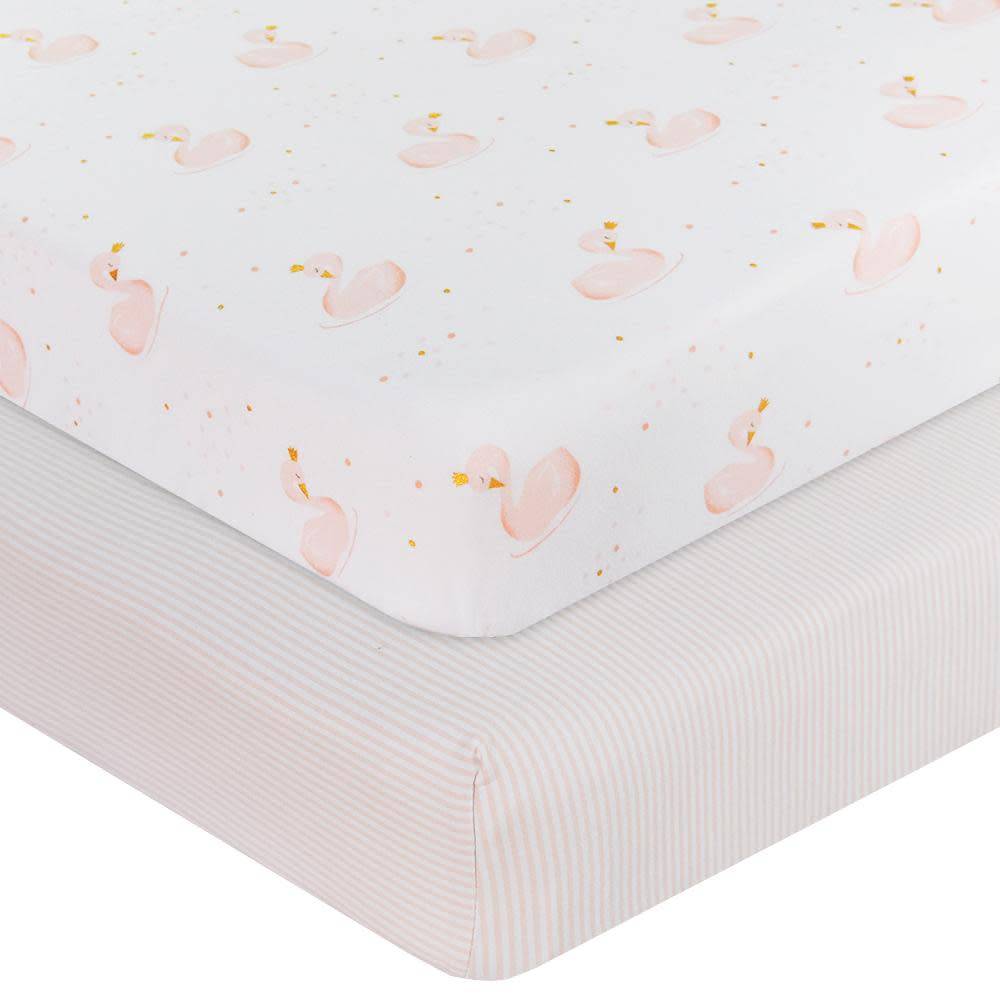 Living Textiles Living Textiles 2-pack Jersey Cot Fitted Sheet