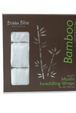 Bubba Blue Bubba Blue White Bamboo 3pk Muslin Swaddle Wraps