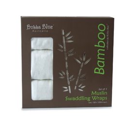 Bubba Blue Bubba Blue White Bamboo 3pk Muslin Swaddle Wraps