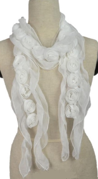 white sheer scarf