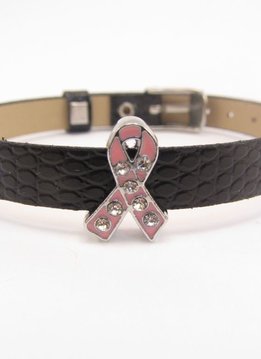 Sliding Charm Breast Cancer Pink Ribbon