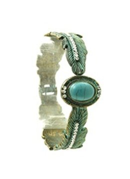 Turquoise Vintage Feather Cuff