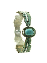 Turquoise Vintage Feather Cuff