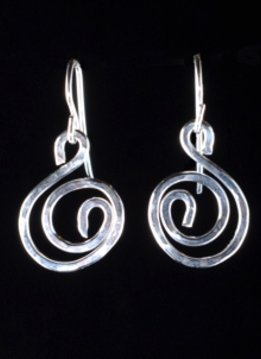 Something Charming Silver Swirl Hanging Earring