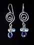 Something Charming Silver Swirl Earring with Black Crystal