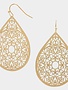 Teardrop Filigree Gold Earring