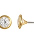 5mm Nickel Free Bezel Set CZ Gold Stud Earrings