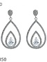 Cubic Zirconium and Silver Earrings with a 1.5 inch Drop
