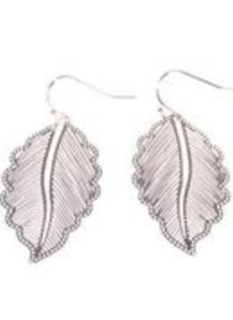 Silver Filigree Leaf Earrings