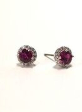 Premium CZ Birthstone Earrings-July