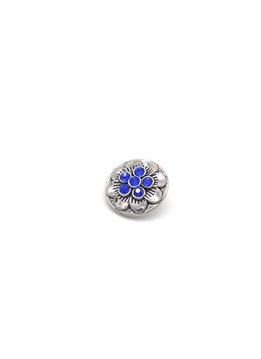 Blue-Studded Flower Snap Button