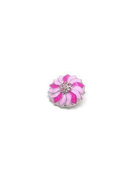 Pink Pointed Flower Snap Button