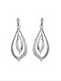 Cubic Zirconium Silver Dangling Loop Earrings