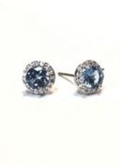 Premium CZ Birthstone Earrings-March