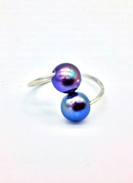 Blue Bead Hawaiian Ring