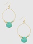 Semi Precious Teardrop Wire Beaded Dangle Earring