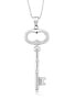 Key CZ Sterling Silver Pendant Neckloace